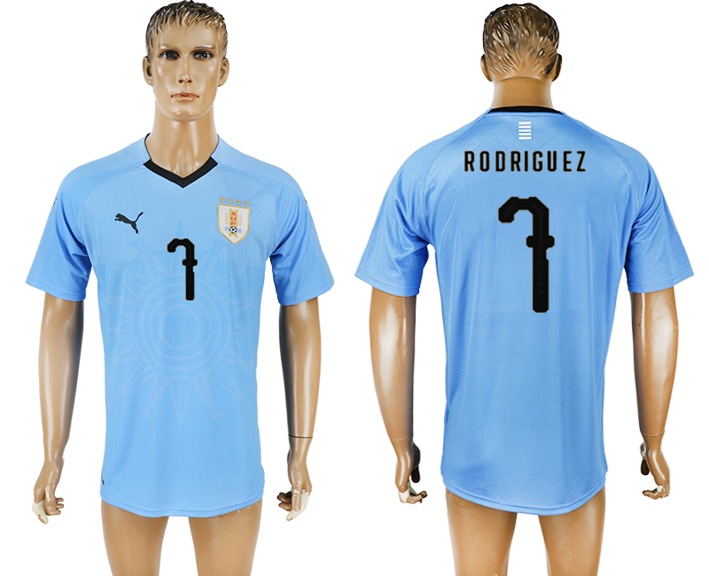 2018 world cup Maillot de foot Uruguay #7 RODRIGUEZ BLUE